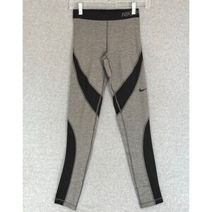 NEW! Nike Pro Hyperwarm Leggings Womens XS Gray Black Thermal Athletic Training